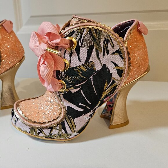 Irregular Choice Floral and Glitter Bootie - Picture 1 of 10
